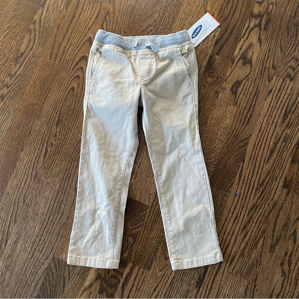 4T Toddler Boys Khaki Drawstring Pants